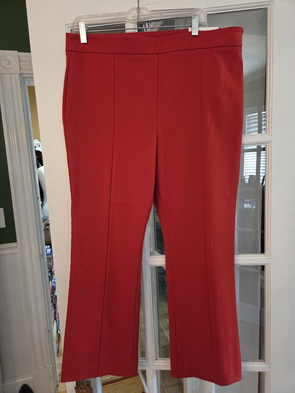 Ann Taylor Red-Orange Cropped Kick-Flare Pants - Size 14